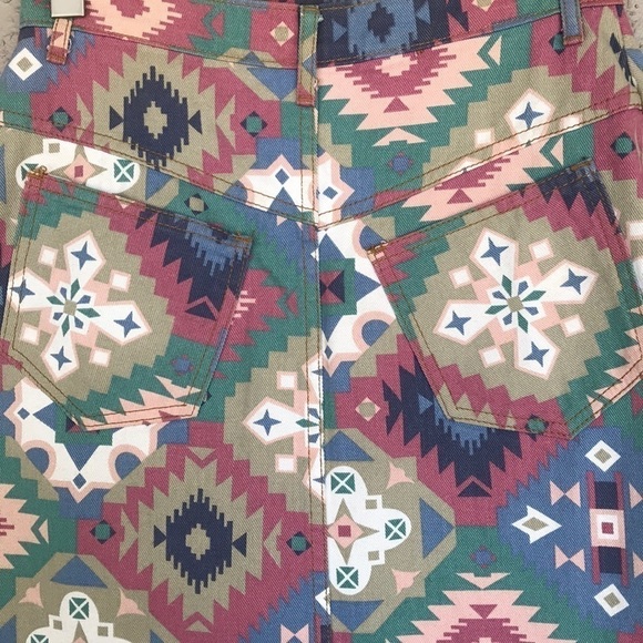 Niki-Lee California Vintage Southwest Print Denim Maxi Skirt - Picture 6 of 12